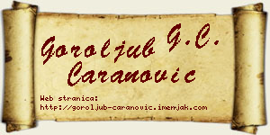 Goroljub Caranović vizit kartica